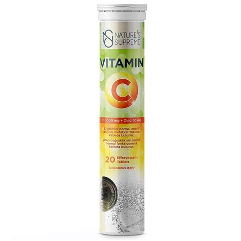 natures supreme vitamin c zinc 20 efervesan tablet
